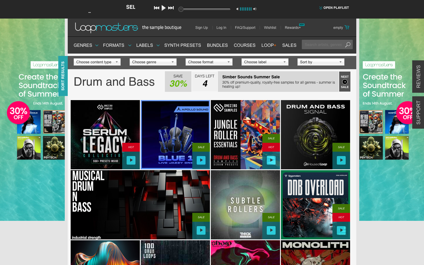 Landing page de Loopmasters