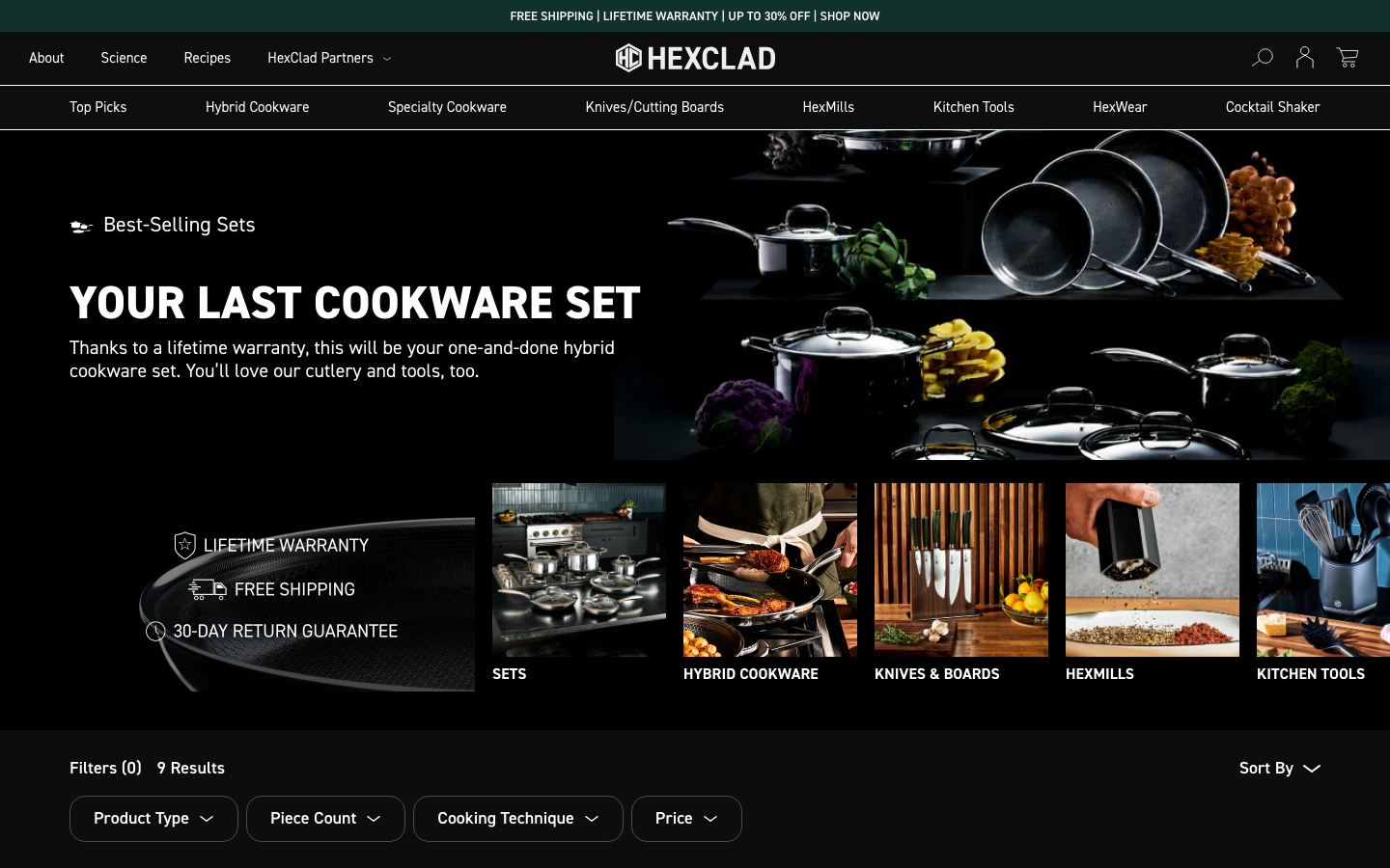 Landing page de HexClad
