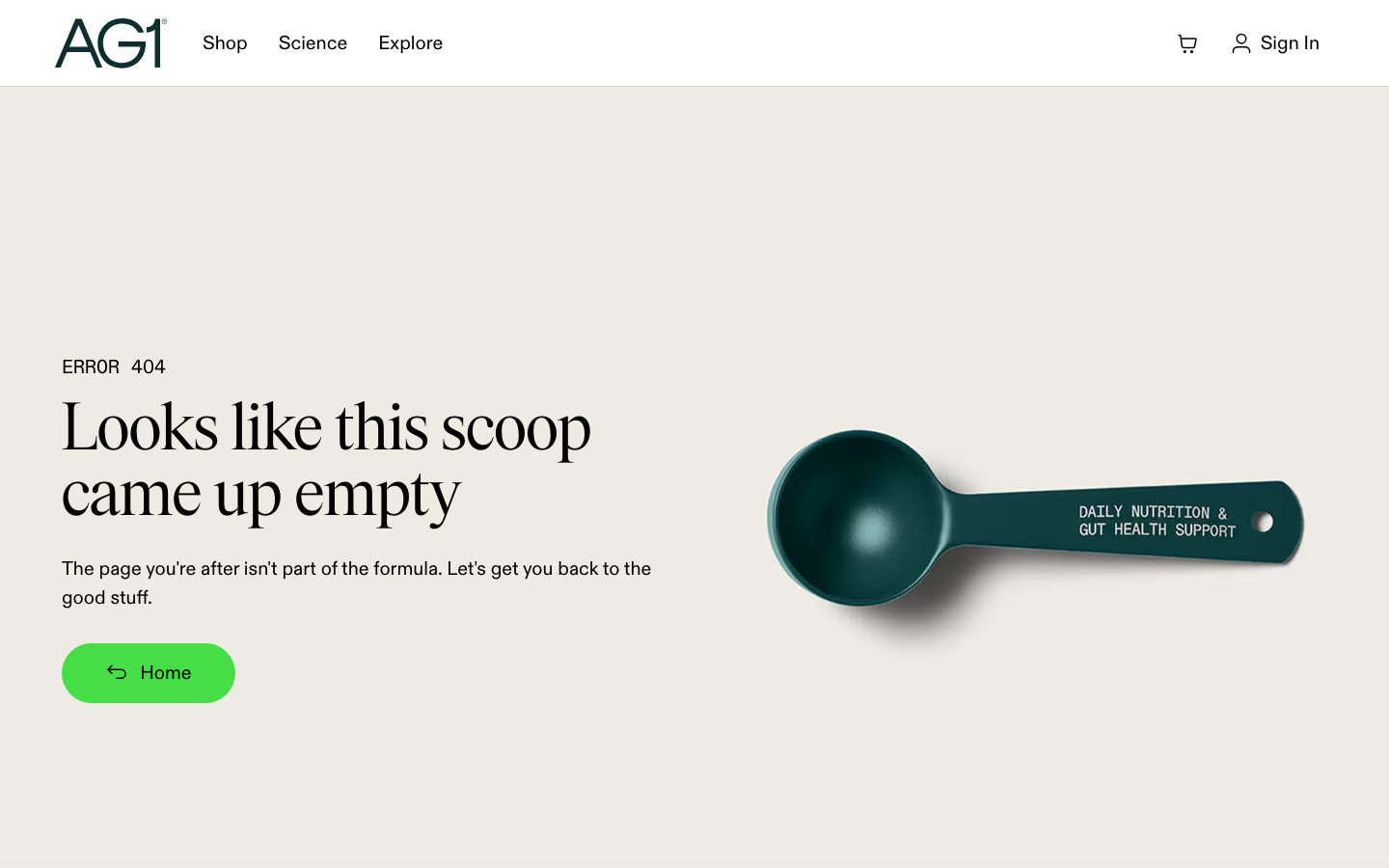 Landing page de AG1