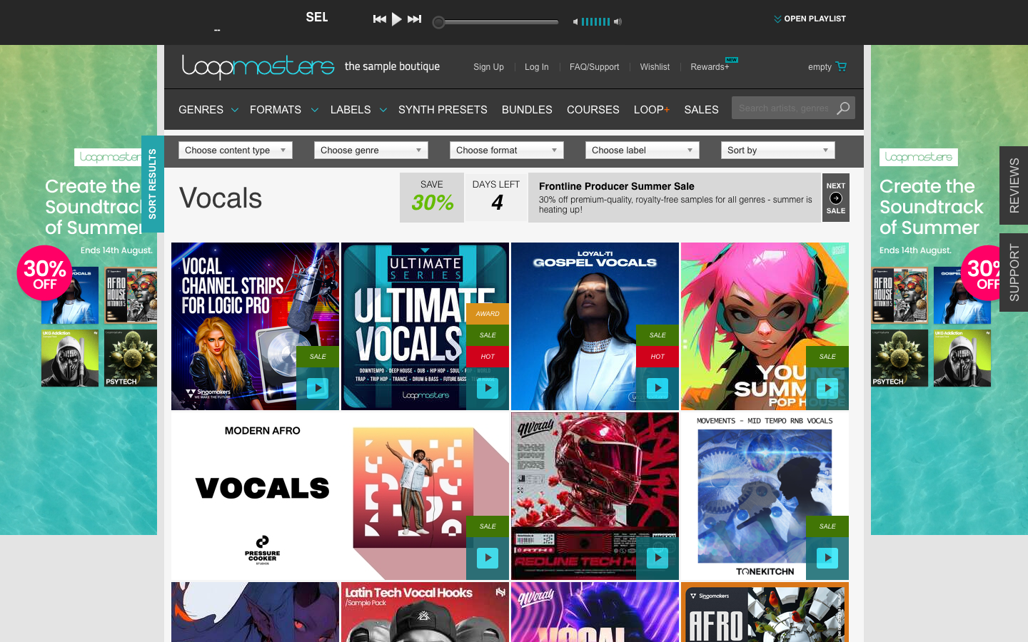 Landing page de Loopmasters