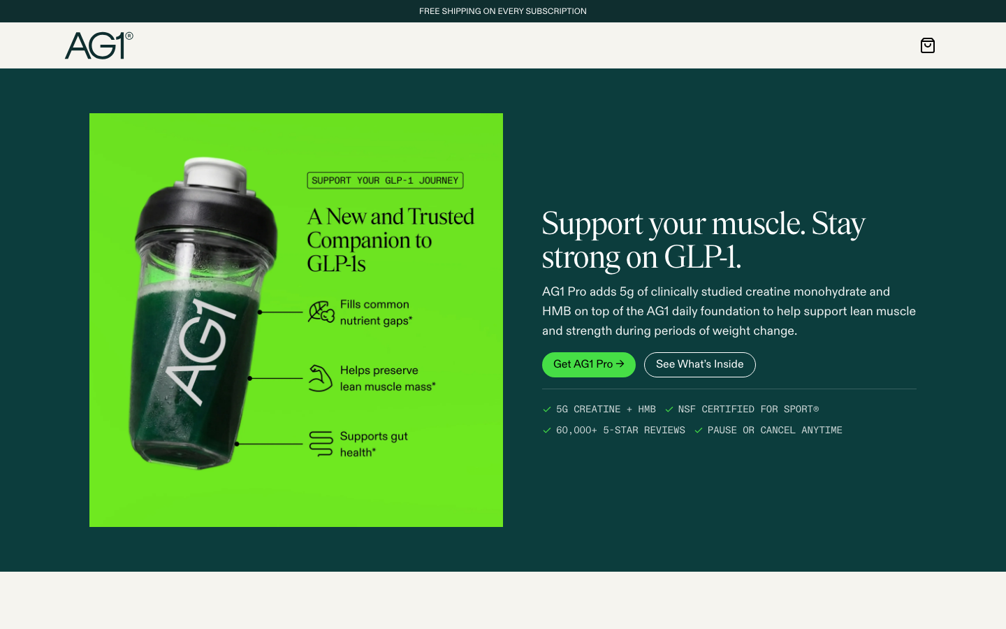 Landing page de AG1