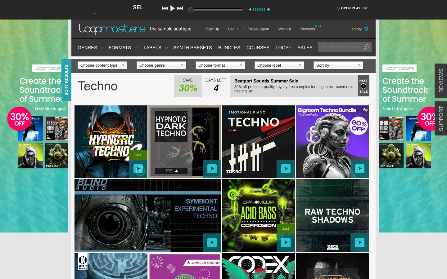 Landing page de Loopmasters