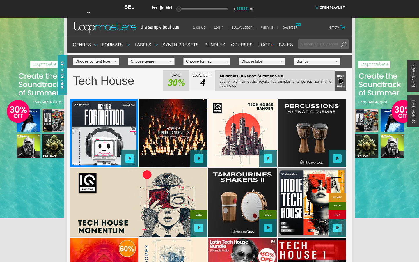Landing page de Loopmasters