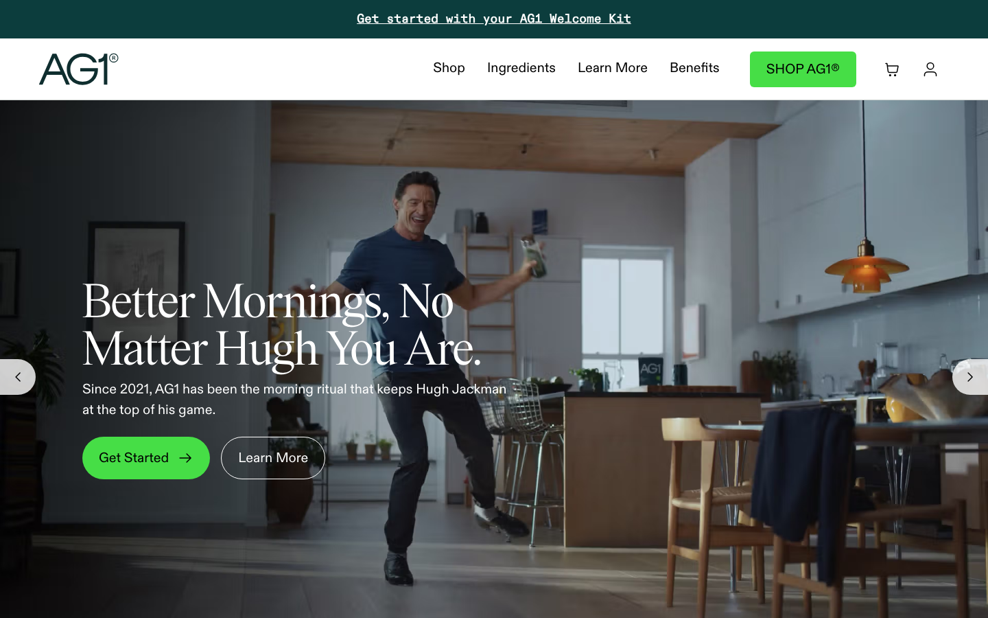 Landing page de AG1