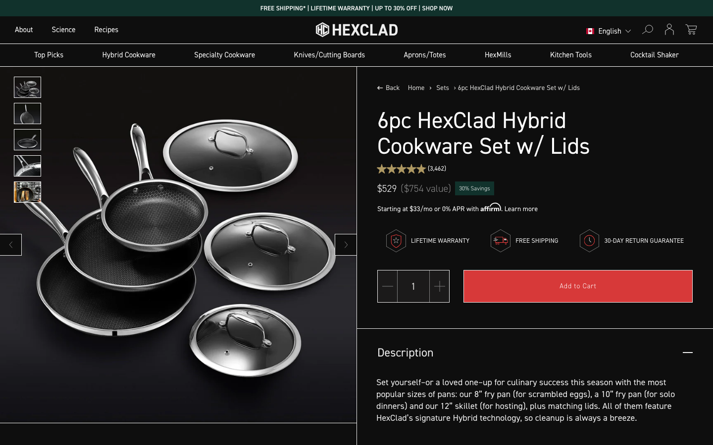 Landing page de HexClad