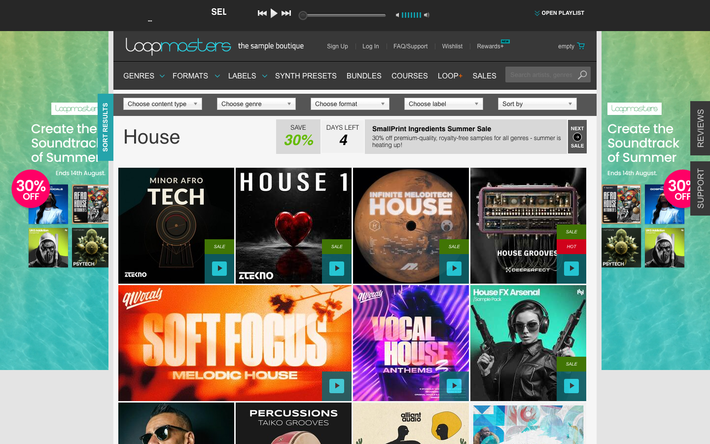 Landing page de Loopmasters