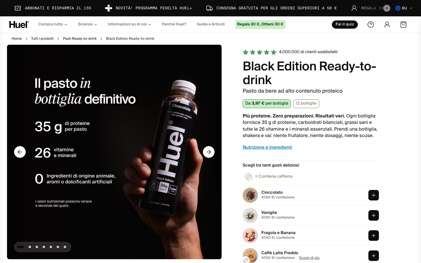Landing page de Huel