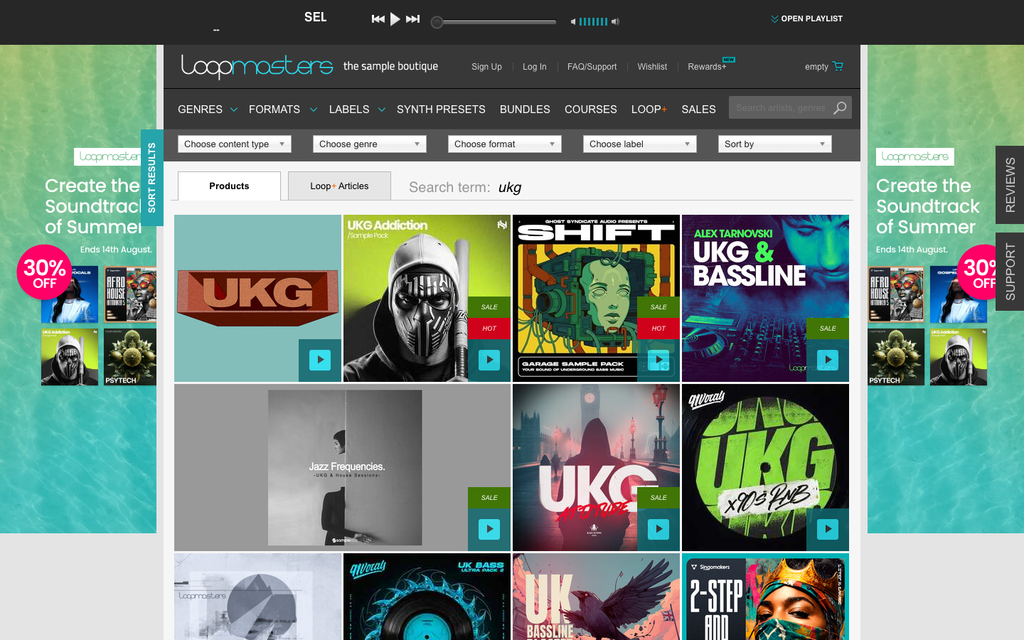Landing page de Loopmasters