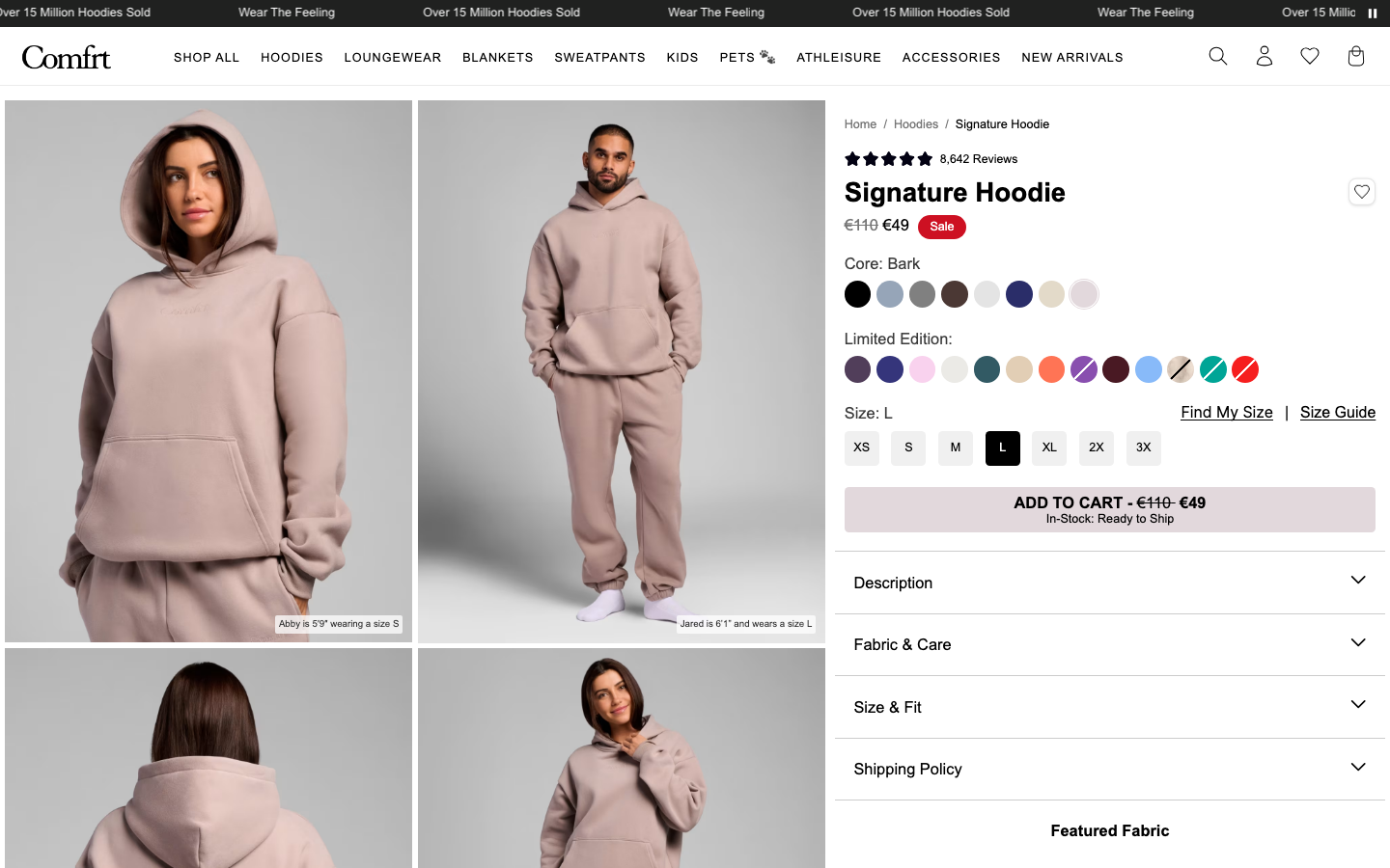 Landing page de Comfrt