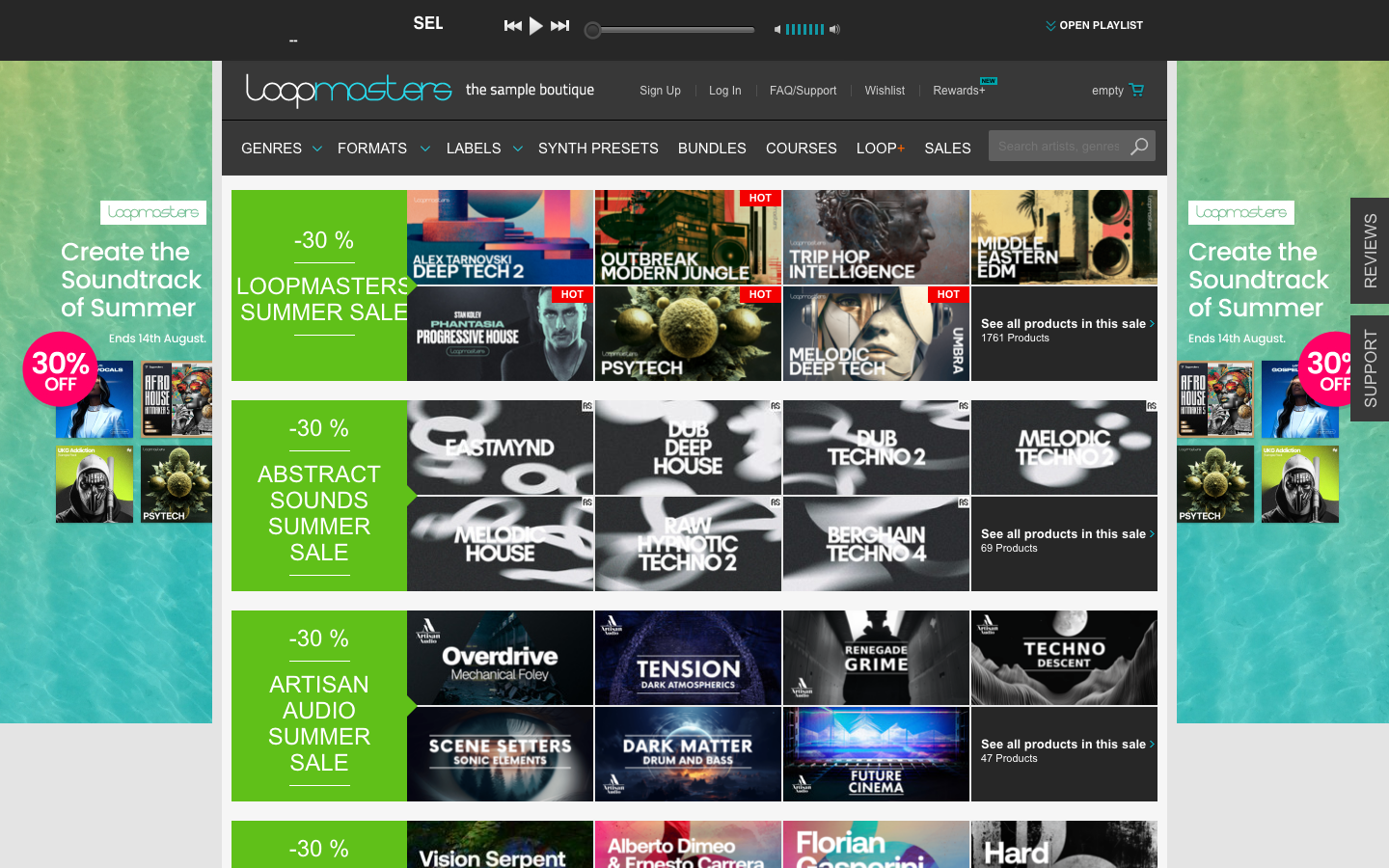 Landing page de Loopmasters