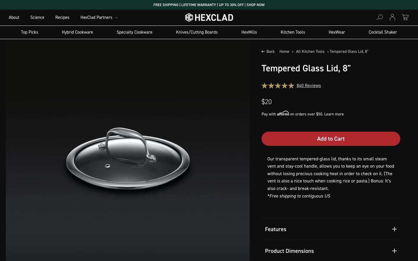 Landing page de HexClad