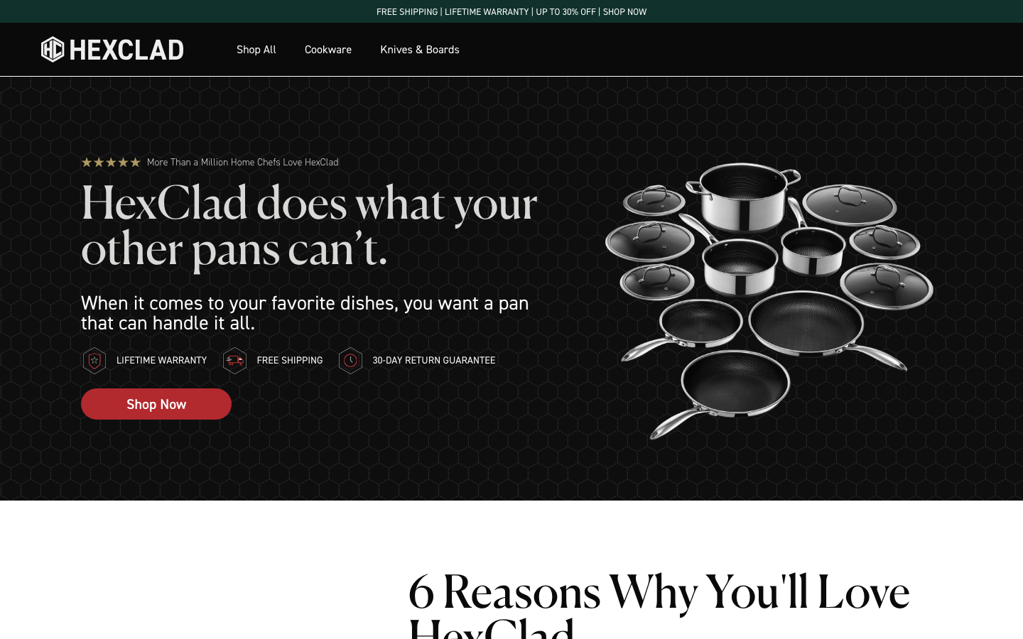 Landing page de HexClad