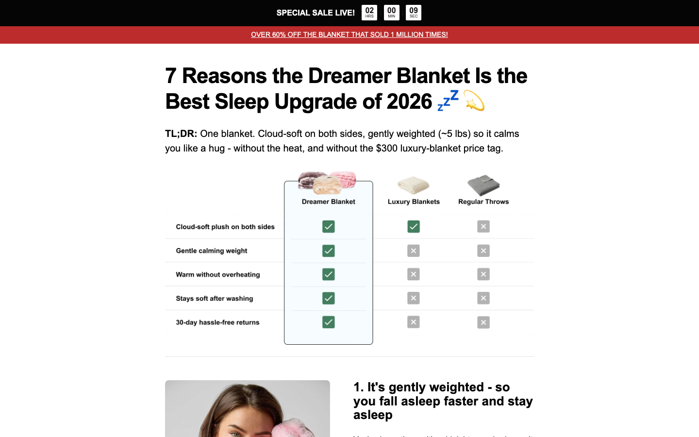 Landing page de Comfrt