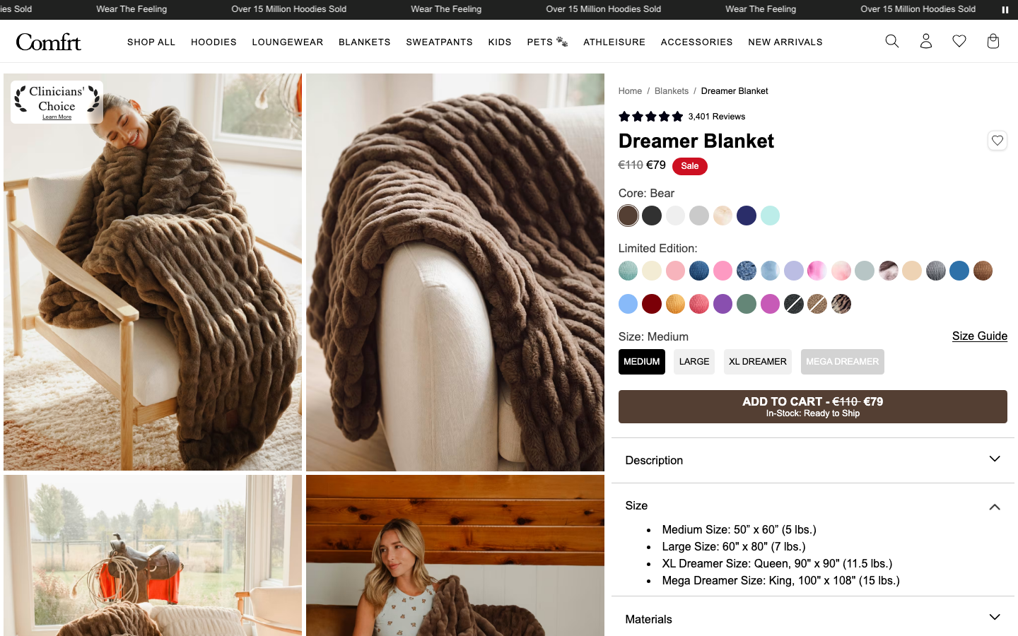 Landing page de Comfrt