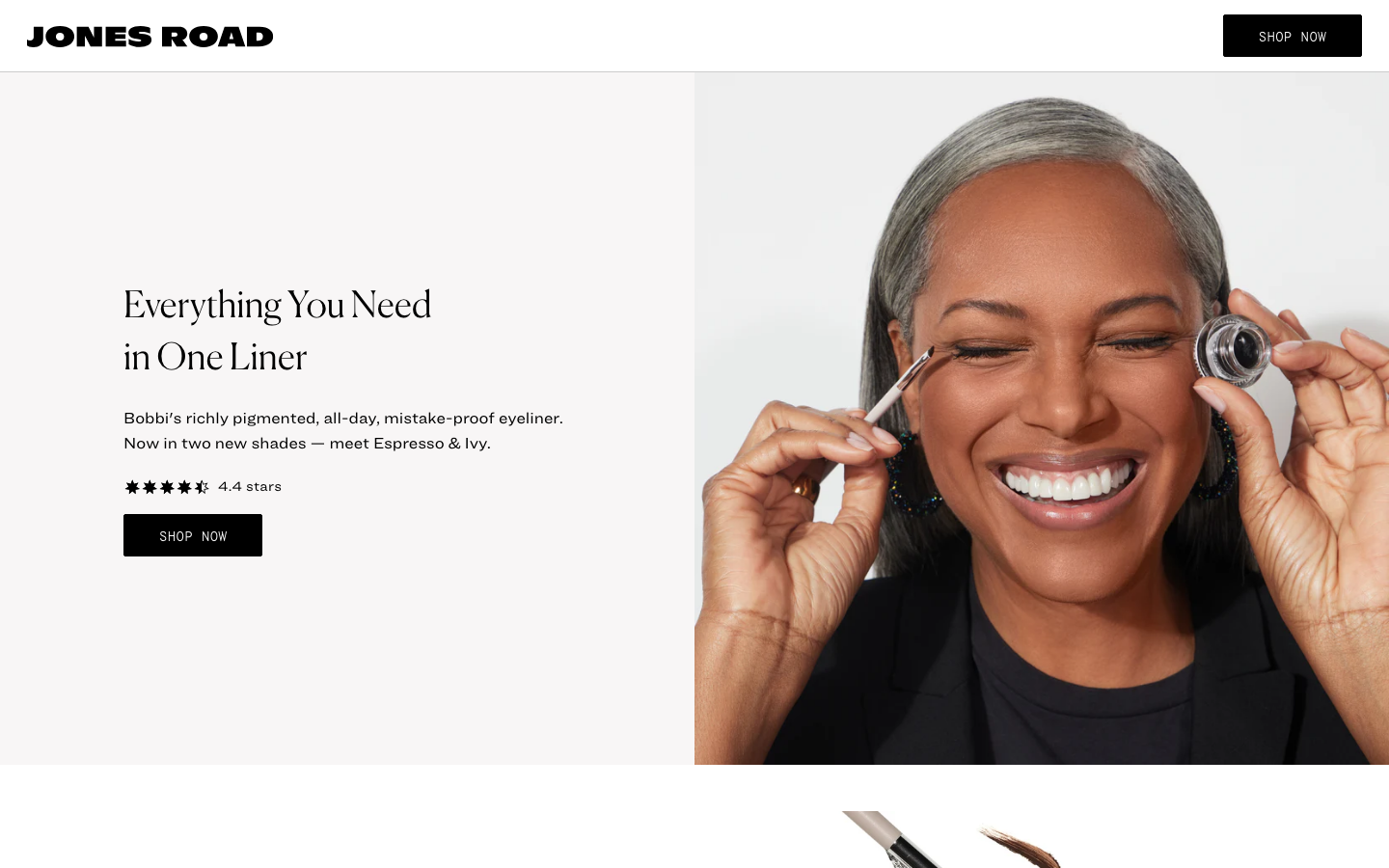 Landing page de Jones Road Beauty