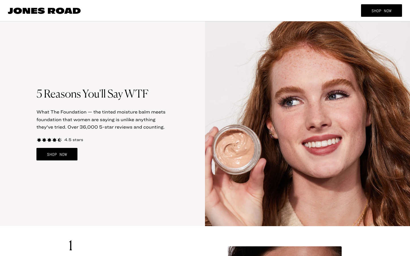 Landing page de Jones Road Beauty