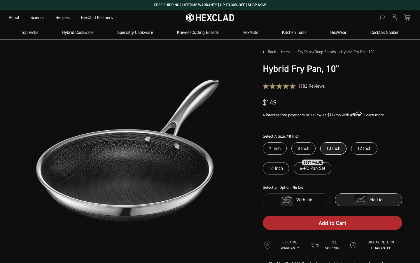 Landing page de HexClad