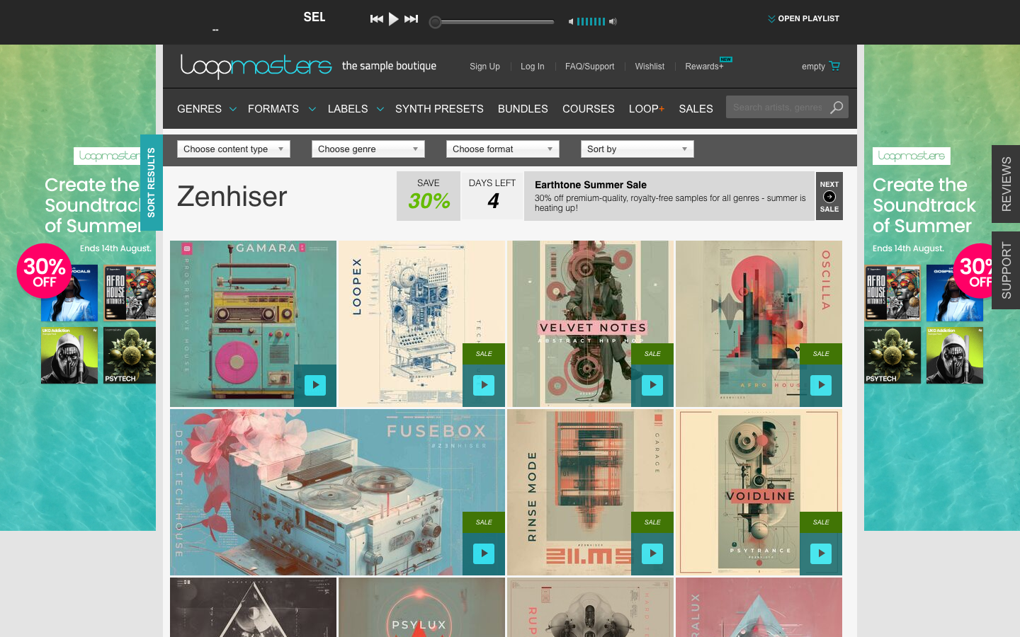 Landing page de Loopmasters