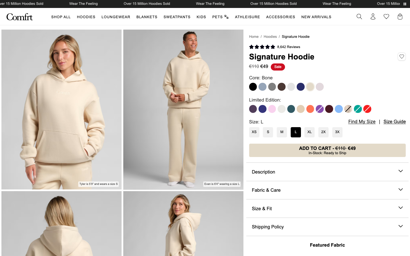 Landing page de Comfrt