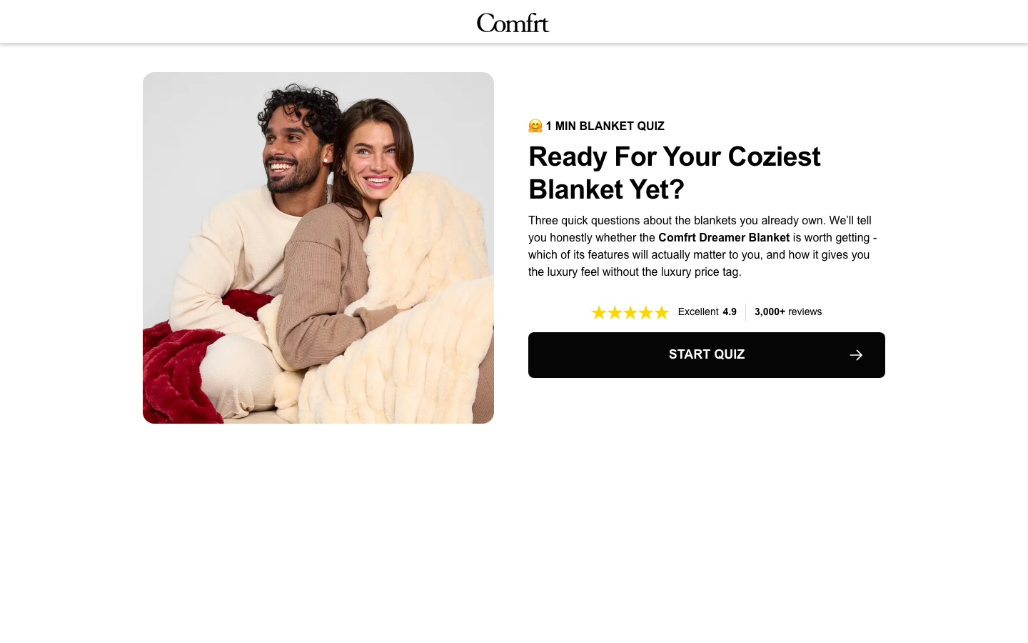 Landing page de Comfrt