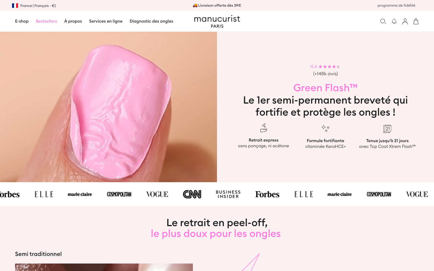 Landing page de Manucurist