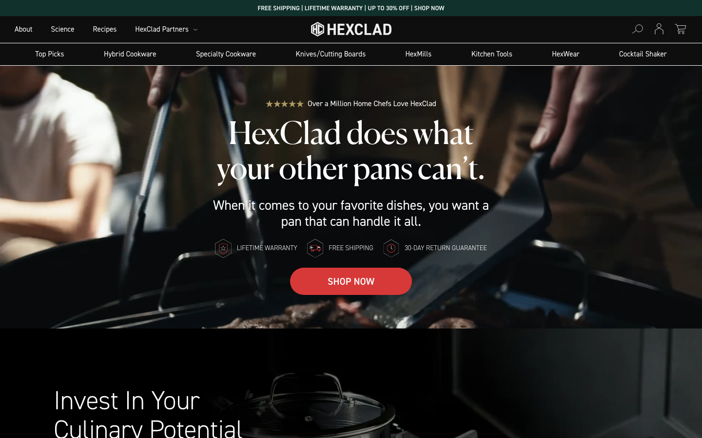 Landing page de HexClad