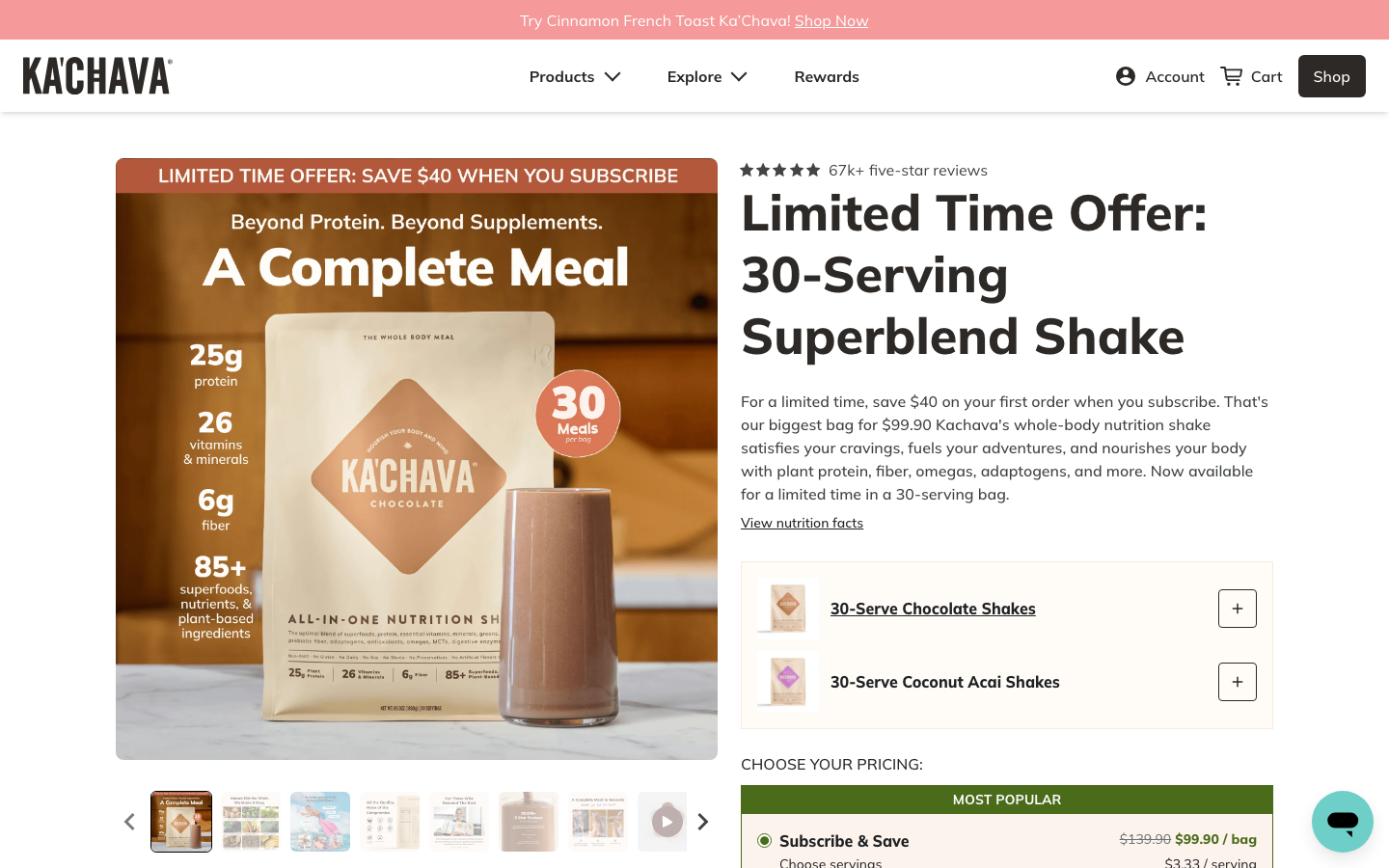Landing page de Ka'chava