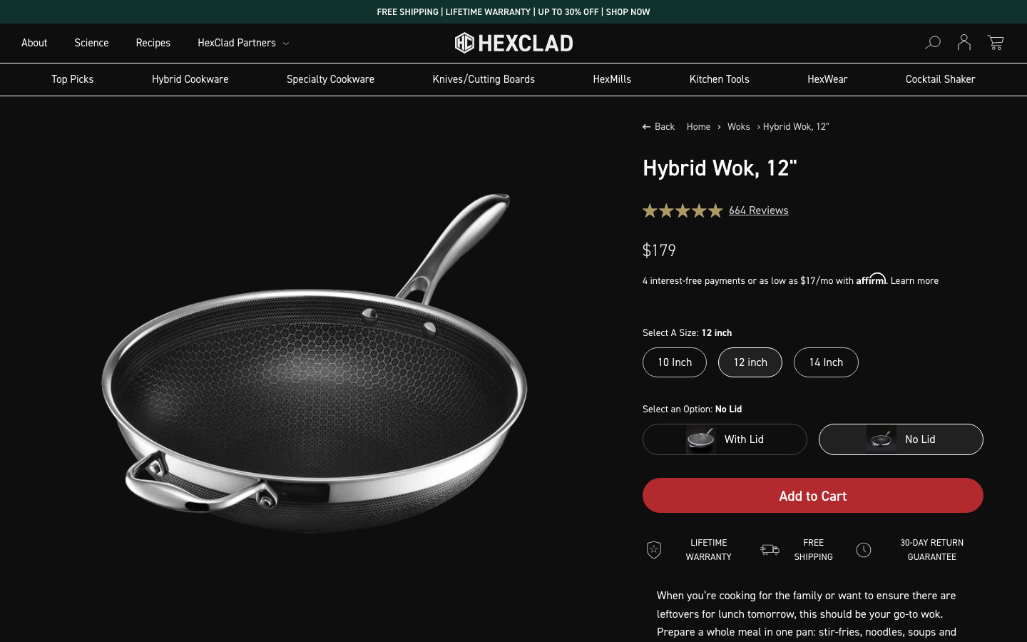 Landing page de HexClad