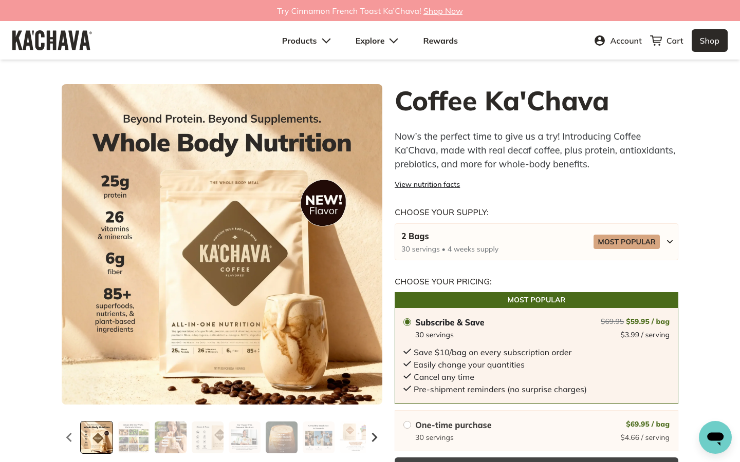 Landing page de Ka'chava