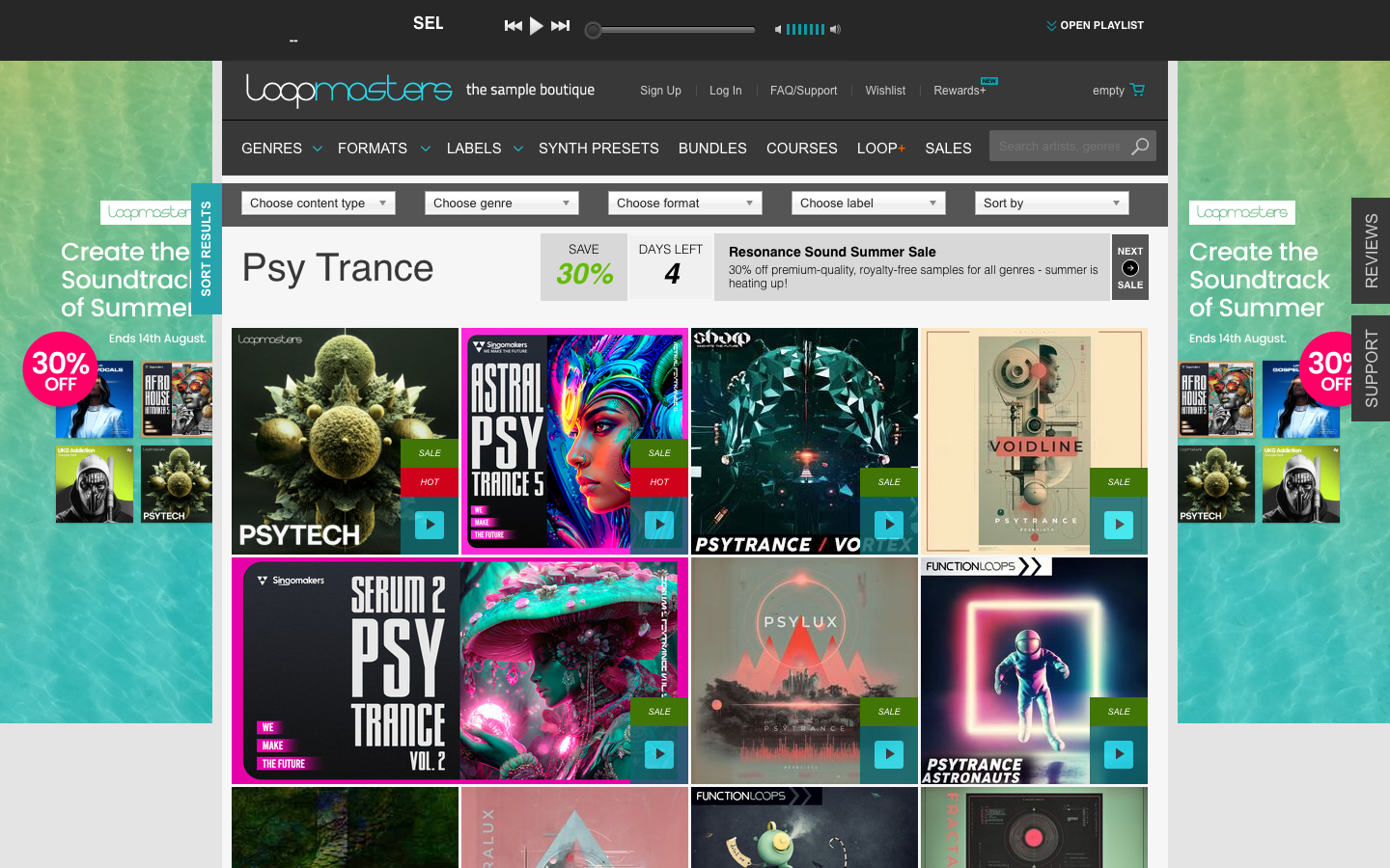 Landing page de Loopmasters
